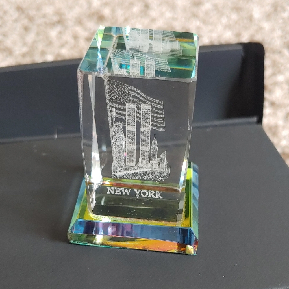 New York City Laser Engraved Glass Statue Of Liberty Etched Crystal